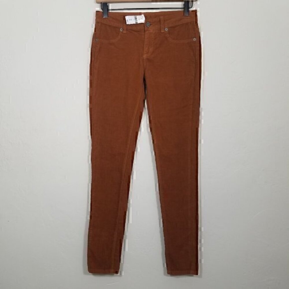 NWT Carmar Low Rise Toast Corduroy Stretch Skinny Pants Brown Size 26